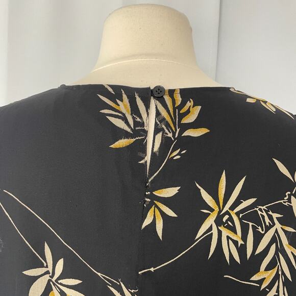 Sleeveless Midi Dress Plus Size 14 16 Black Tan Tropical Palm Sleevless Casual - Picture 8 of 16